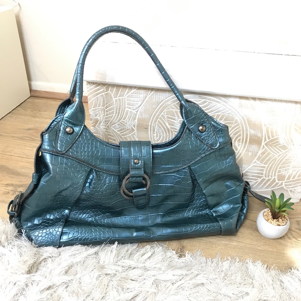 Mondani New York Green Metallic Shoulder Bag